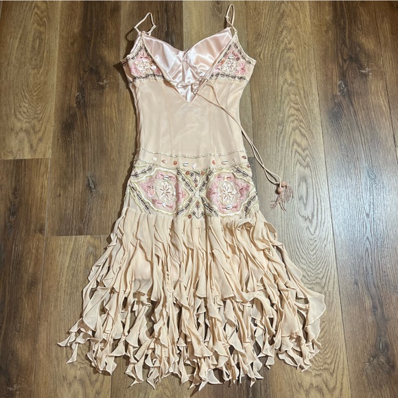 Vintage 100% Silk Beaded Dress Vintage Beaded Dress Sue Wong Dress Shell Mermaid - Picture 7 of 17